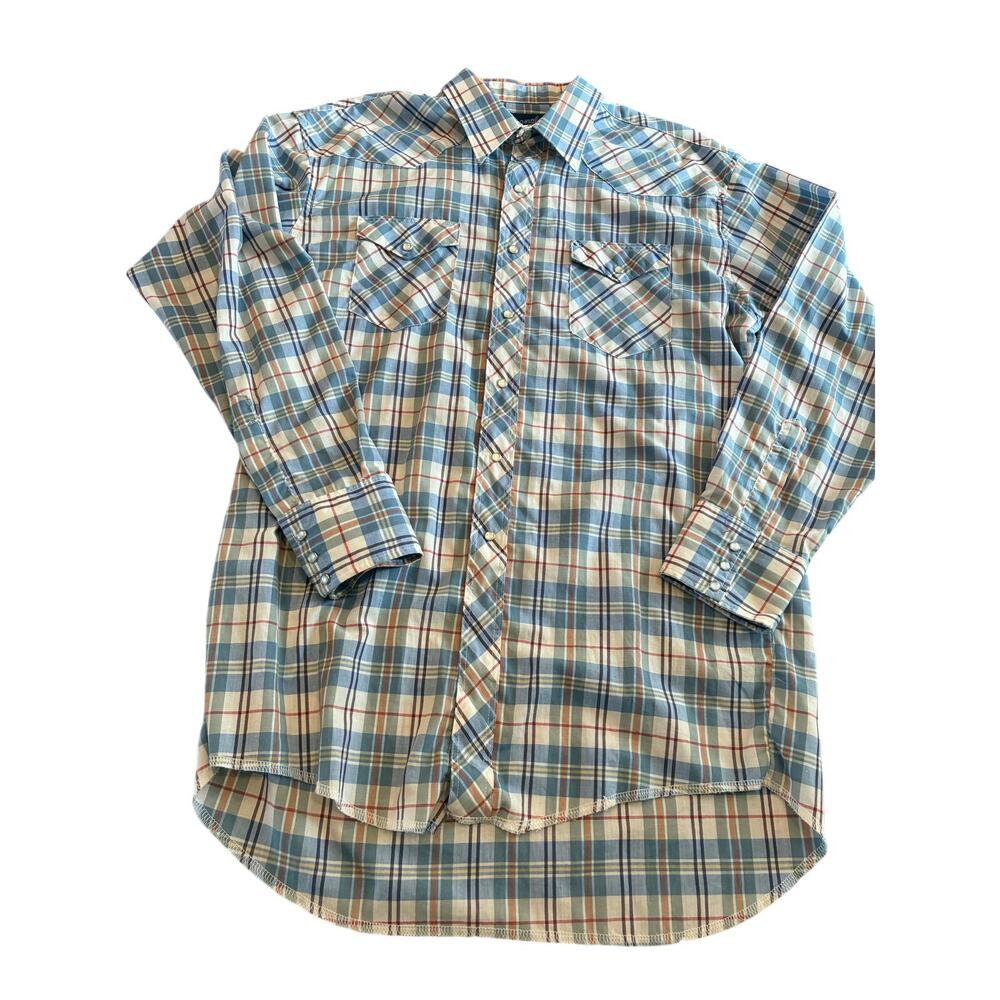 Wrangler Pearl snap mens button‎ x-long tail 17-36